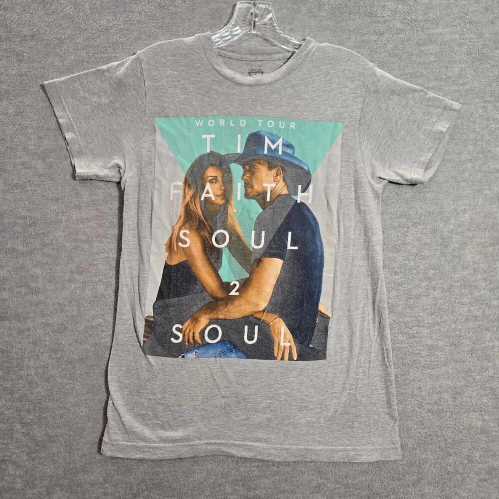 Tim‎ Mcgraw Faith Hill Women Top Small Gray Sou 2 Soul The World Tour 2017 Tee